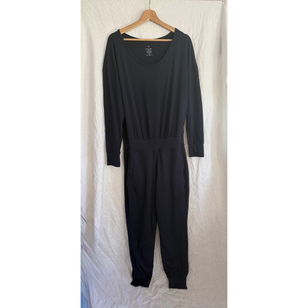 Sweaty Betty Gary Jumpsuit Womens Navy Blue Long Sleeve Active Loungewear Medium